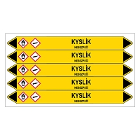Značení potrubí, kyslík,5 ks, 150 × 12 mm